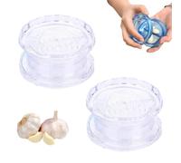 Hachoir manuel transparent pour ail et gingembre - Moulin multi-usage pour gingembre, herbes et noix, outil de cuisine compact pour une préparation rapide, facile à nettoyer (blanc, 2 pièces)