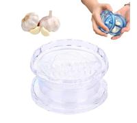 Hachoir manuel transparent pour ail et gingembre - Moulin multi-usage pour gingembre, herbes et noix, outil de cuisine compact pour une préparation rapide, facile à nettoyer (blanc)