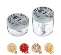 Hachoir multifonction pour légumes, trancheuse à fruits, éminceur d'ail, râpe à légumes, presse-ail, robot culinaire, hachoir à légumes, broyeur à fruits, éminceur d'oignon 200/vert,400 ml/vertAcier i