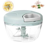 Hachoir Oignon Manuel, Presse Ail 520ML de 3-Lames, Pour Oignon Salade,Pesto, Persil, Saucisson Aliments pour Bébés (Vert)