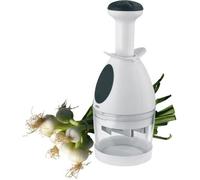 Hachoir oignons & herbes - GEFU - Hachoir à piston - Lames ultra-tranchantes - Récipient avec couvercle - Base antidérapante