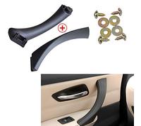Hacreyatu 1 Set Poignée intérieure de porte, côté gauche/droit, bouton sur le panneau intérieur pour B-MW 3 Series E90 E91 316 318 320 323 325 328 330 335 (droite, noir)