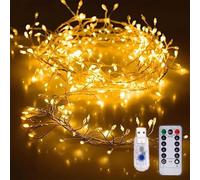 HADAVAKA Guirlande Lumineuse En Fil De Cuivre, Guirlande Lumineuse à LED Avec Télécommande, Lumières D'ambiance En Fil De Cuivre, Pour Chambre à Coucher, Bricolage, Fête, Arbre De Noël (Warm,6M)