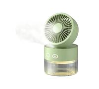 HADAVAKA Mini Ventilateur Personnel Brumisateur Avec Veilleuse, Ventilateur Pliable Rechargeable Par Usb Avec Humidificateur, Réservoir D'eau De 350 Ml, Portable Pour La Maison, Le Bureau (Green)