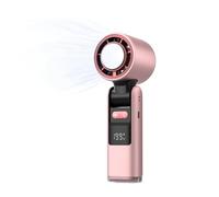 HADAVAKA Portable Handheld Cooling Ice Fan, Folding Mini Powerful Cold Fans, 4000mAh Rechargeable, 2-6 Hours Of Battery Life Can Be Worn Around The Neck Held In The Hand Or Placed on A Table (Pink)