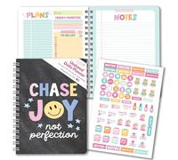 Hadley Designs Planificateur quotidien non daté - Planificateur quotidien non daté avec horaire, liste de choses à faire pour le travail, planificateur journalier pour enfants et adultes, fournitures