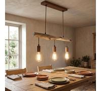 Hängeleuchte Hängelampe Globo 3 lampes Landhaus Nature Rostfarben E27 60cm