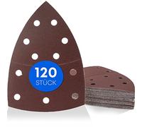 haerd group Prio triangles de ponçage / 11 trous / 105 x 152 mm / 20 x grain 40-60 80-120 180-240 / pour ponceuse multiple/feuilles abrasives/patins de ponçage triangulaires/papier de verre / 1