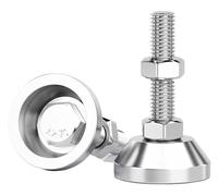 HAEUYA 2 pièces D40 * M8/M10/M12 Pieds de nivellement Robustes en Acier Inoxydable 304, niveleurs réglables for Machines et équipements Meubles(D40*M8*100mm)