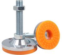 HAEUYA Pieds de nivellement réglables for Meubles - 2 pièces Base 40 mm Pieds Fixes Robustes M8 M10 M12 coupelles Pied Tour antidérapantes articulées(D40 X M12x100mm)