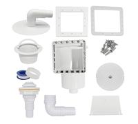 HAF® Kit complet de skimmer encastrable blanc pour piscine avec buse d'entrée, joint, raccord de tuyau 32/38 mm, fermeture d'hiver et autres accessoires - Qualité : fabriqué en Europe