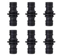 HAFRILY Raccord de tuyau 1/2", raccord de tuyau d'arrosage double face, rallonge, raccord de tuyau d'arrosage, raccord rapide pour irrigation du jardin (6, noir)
