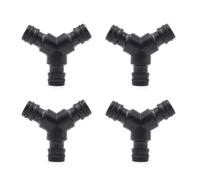 HAFRILY Répartiteur de tuyau d'arrosage en Y - 1/2" - Connecteur de tuyau pour raccord rapide - Raccord en Y pour dérivation de tuyau - Pour dérivation de jardin (4 pièces noires)