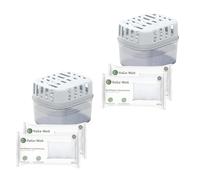 HaGa® Déshumidificateur avec granulés - Humidificateur sans électricité pour un climat intérieur sain jusqu'à 36 m² - 2 boîtes avec 4 recharges de coussins en granulés de chlorure de calcium -