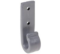 HaGa Lot de 10 crochets de bâche 60 mm x 18 mm - Crochets à deux trous pour fermeture centrifuge - Crochets en plastique pour fixation de bâche - Crochets de serrage gris
