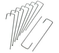 HaGa® Lot de 100 piquets d'ancrage au sol en métal galvanisé - Ancrage au sol en forme de J - 150 mm x 30 mm - Diamètre : 3 mm - Ancrage de fixation inoxydable pour grille de protection contre les