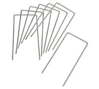 HaGa® Lot de 100 piquets d'ancrage au sol en métal galvanisé - Ancrage au sol en forme de U - 150 mm x 70 mm - Diamètre : 3 mm - Ancrage de fixation inoxydable pour grille de protection contre les