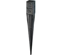 HaGa® Lot de 20 douilles à enfoncer au sol pour poteaux en bois 7 x 7 cm - Support de poteau - Douille à enfoncer - Support de poteau