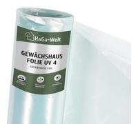 HaGa UV4 Film de Serre Largeur 6m Film PE Transparent - comme Tunnel en Plastique, Serre, Serre à tomates | résistant aux intempéries | résistant aux UV (Marchandise au mètre)
