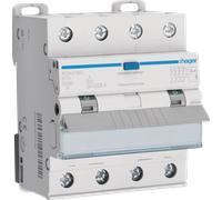 HAGER ADX416D - Commutateur FI/LS, 4P 10 kA B-16A 30 mA type A.
