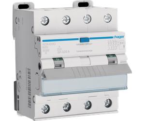 HAGER ADX420D - Commutateur FI/LS 4 broches 10 kA B-20A 30 mA type A.