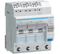 HAGER ADZ316D - Commutateur FILS, 3x(1P+N) 6 kA B-16A 30 mA type A.