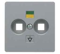 Hager B1 - Plaque centrale double prise aluminium