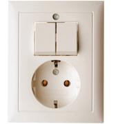 Hager Berker S1 SCHUKO Prise de courant avec plaque de recouvrement blanc brillant - 6143558942