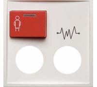 Hager - Couvercle avec bouton poussoir appel Rouge 2 sorties série 1 Pompe/Pompe 3/7