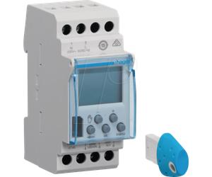 HAGER EGK103 - Minuterie hebdomadaire, 1 inverseur, 16 A, 2 PLE, numérique