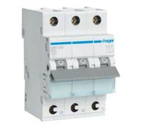 Hager Disjoncteur MBS332 – 3 pôles, Courbe B 32 A, 6 kA, 3M QC, Quantité 1