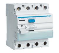 hager Hager Disjoncteur différentiel 4 pôles 25A/30mA, 6kA CDA425D Quantité:1