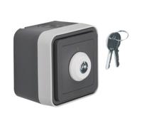 Hager Interrupteur complet à clé Cubyko WNC035 – 2 positions, en saillie, IP55 – Gris