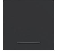 Hager, interrupteur/bouton simple avec lentille transparente, pour éclairage intégré, finition noir mat, paquet de 10 pièces.