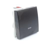 Hager - Poussoir inverseur SYSTO 1O+1F à voyant 10A 2 modules Noir HAGER WS023N