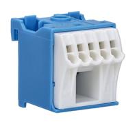 Hager Bloc de raccordement KN06N – Borne de serrage 63 A 6 connexions Bleu/Blanc – 1 pc