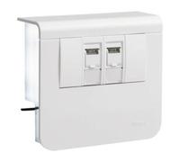 Hager Support d'appareils Raccordement de données 2xCat.6A pour SL 20x55 mm blanc verglas SL200559079016