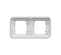 Hager WNA402B Support d'encastrement double horizontale associable - cubyko -blanc IP55