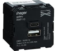 Hager WXF113 - Chargeur USB double C