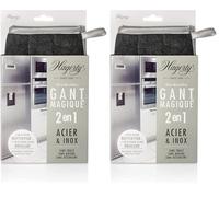 Hagerty Microfiber Glove Stainless Steel Gant en Microfibre 23 x 13 cm I Gant de Nettoyage de Surfaces en Acier brossé chromé Aluminium INOX I ne Laisse Pas de Rayures ou de Poils. (Lot de 2)