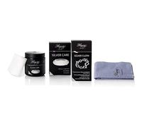 Hagerty Silver Care Pâte à polir I 185 g I Pâte à polir pour l'argenterie ternie pour le nettoyage et & Silver Cloth Chiffon pour l'argenterie I 36 x 30 cm I Chamoisine imprégnée 100