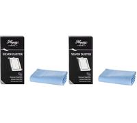 Hagerty Silver Duster Chiffon de Nettoyage Anti-ternissement pour l'argent I 55 x 35 cm I Tissu traité 100% Coton I Chamoisine Efficace pour Tout Objet en Argent et en métal argenté (Lot de 2)