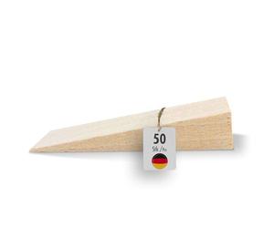 haggiy Cale en Bois Dur - Set de Cales en Bois - Cales en hêtre Naturel - Butoir de Porte - Idéal pour Les Meubles, Le Montage, Le Bricolage - (LxlxH) 65x20x12 mm - 50 pcs.