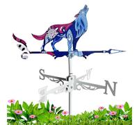 Hahn Wolf, indicateur de direction du vent, en forme d'animal, en métal rustique, pour toit de ferme, jardin, décoration extérieure, grange