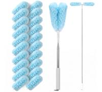 Hahorpa Plumeau Télescopique 183 cm, Plumeau Poussière Télescopique avec 20 Recharges pour Swiffer, Duster Magnétique Anti-Poussière pour Nettoyage Toile d'Araignée, Stores Vénitiens et Plafonds Hauts