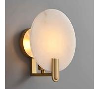 HAIDU Applique murale en albâtre naturel de style industriel médiéval, douille E14, applique murale en marbre, raccordement câblé, luminaire décoratif pour salon, couloir ou chambre