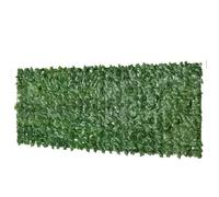 Haie Artificiel Brise-Vue décoration - Outsunny - Rouleau 3L x 1H m Feuillage hêtre réaliste Anti-UV, feuilles en soie, Vert foncé