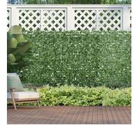 Haie Artificiel Brise-Vue décoration Rouleau 3L x 1H m Feuillage hêtre réaliste Anti-UV, feuilles en soie, Vert foncé