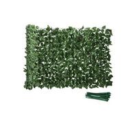 Haie Artificiel Brise-Vue décoration - Outsunny - Rouleau 3L x 1H m Feuillage hêtre réaliste Anti-UV, feuilles en soie, Vert foncé