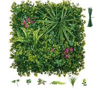 Haie artificielle - Kit mur végétal 16 pièces, 50 x 50 cm - Matériau PE - Brise-vue et brise-vent - Pour balcon et jardin - Également pour les mariages - Vert